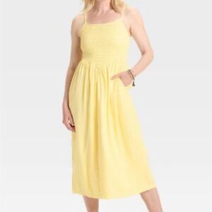 a new day Yellow Gingham Midi Dress